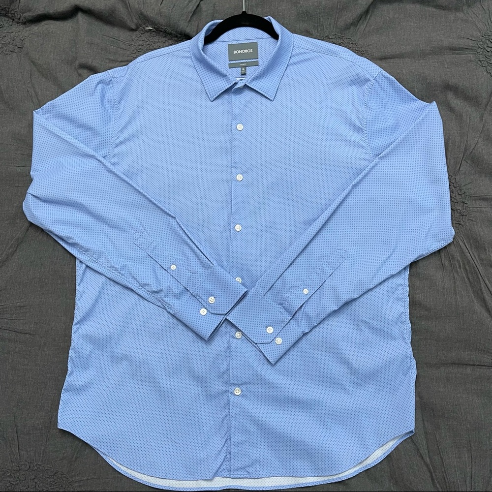 Bonobos Tech XL Slim Fit Blue/Red Dot Button Up Shirt